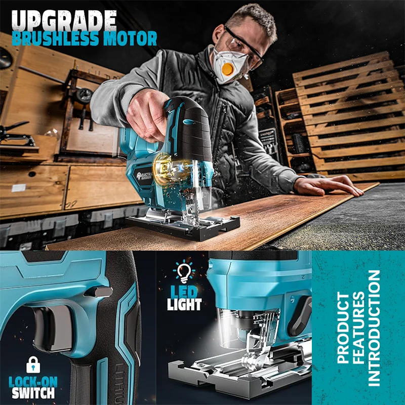 Electric Goddess 3000RPM Electric Curved Saw Cordless Jig Saw Portable Multifunction Carpenter Power Tool For Makita 18V Battery 4