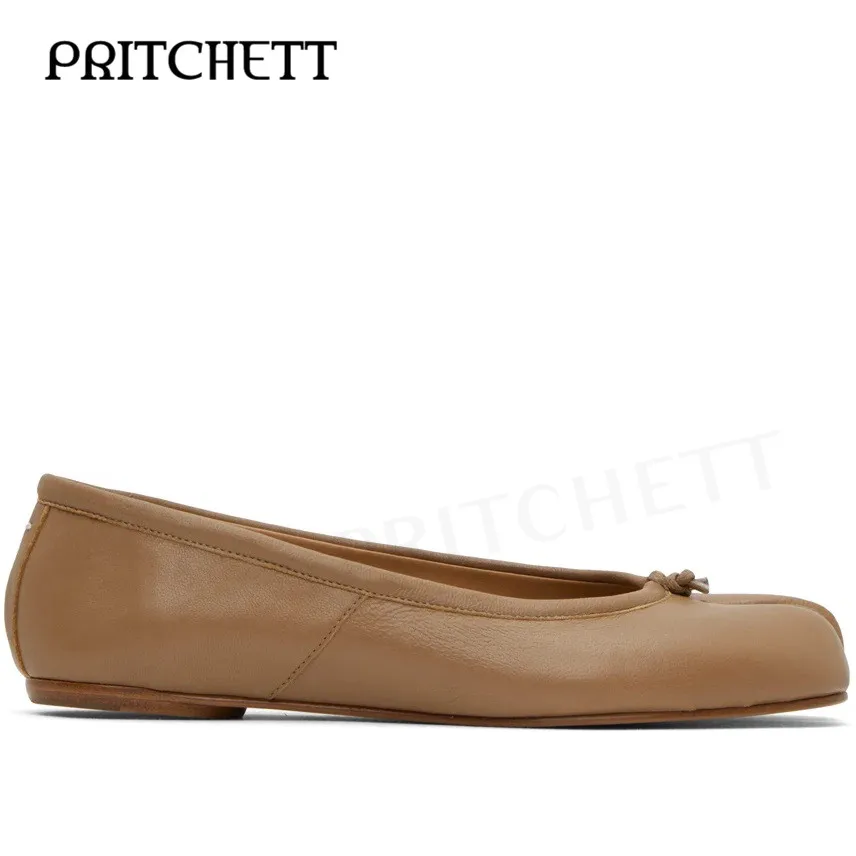 Silver Tabi Mirror Ballerina Pumps Round Toe Flats Plus Size Casual Wrinkled Leather Simple Design Fashion Shoes for Women