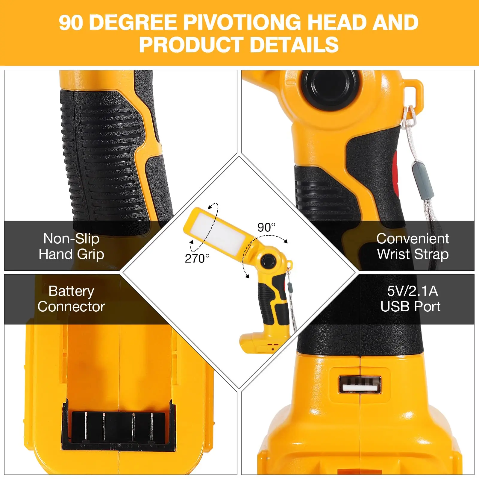 Led Work Light 1000LM Cordless Handheld Spotlight with USB for Dewalt 20V Lithium Ion Batteries Powered Desk Lamp desk lamp,camping light,portable flashlight,portable lanterns,camping lamp,portable spotlight,camping lantern,portable work lights,portable work light,portable torch