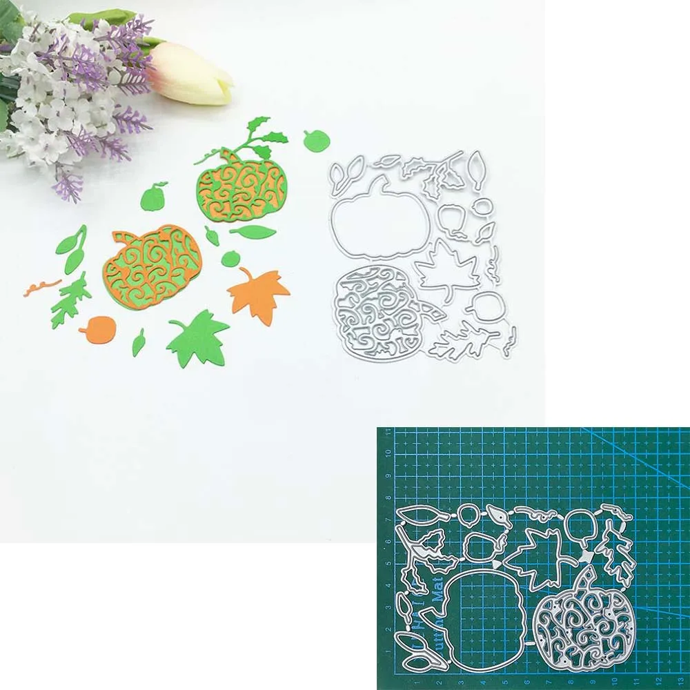 

metal cutting dies cut die mold Halloween Pumpkin Leaves decoration Scrapbook paper craft knife mould blade punch stencils dies