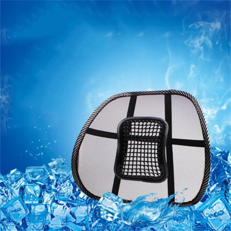 자동차 시트 요추 지지 메쉬 통풍 쿠션 패드, 자동차 인테리어 용품, 블랙 메쉬