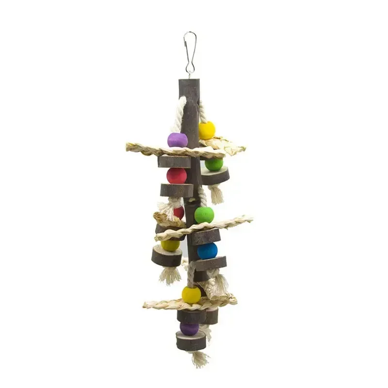 Parrot Bite Toys Wooden Natural Medium To Large Parrot Supplies Bird Cage Accessories Bird Toys Parrot Accessories 3