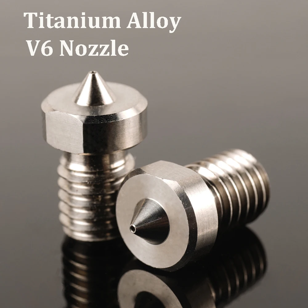 

2pcs V5 V6 Nozzle 3D Printer Parts Extruder Hotend Nozzle All Metal Titanium Alloy E3D Nozzle M6 Thread For 1.75mm Filament