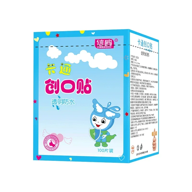 100pcs/lot Cartoon Patterned Curitas Adhesive Bandages Plaster Curved Patch Wound Strips Dressing Band Aid for Children Utensils 6