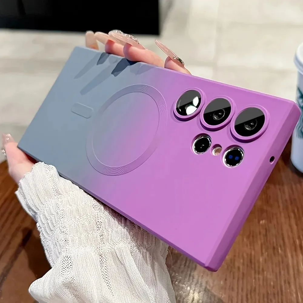 Gradient Color Camera Lens Protector Case with MagSafe for Samsung Galaxy Back Cover