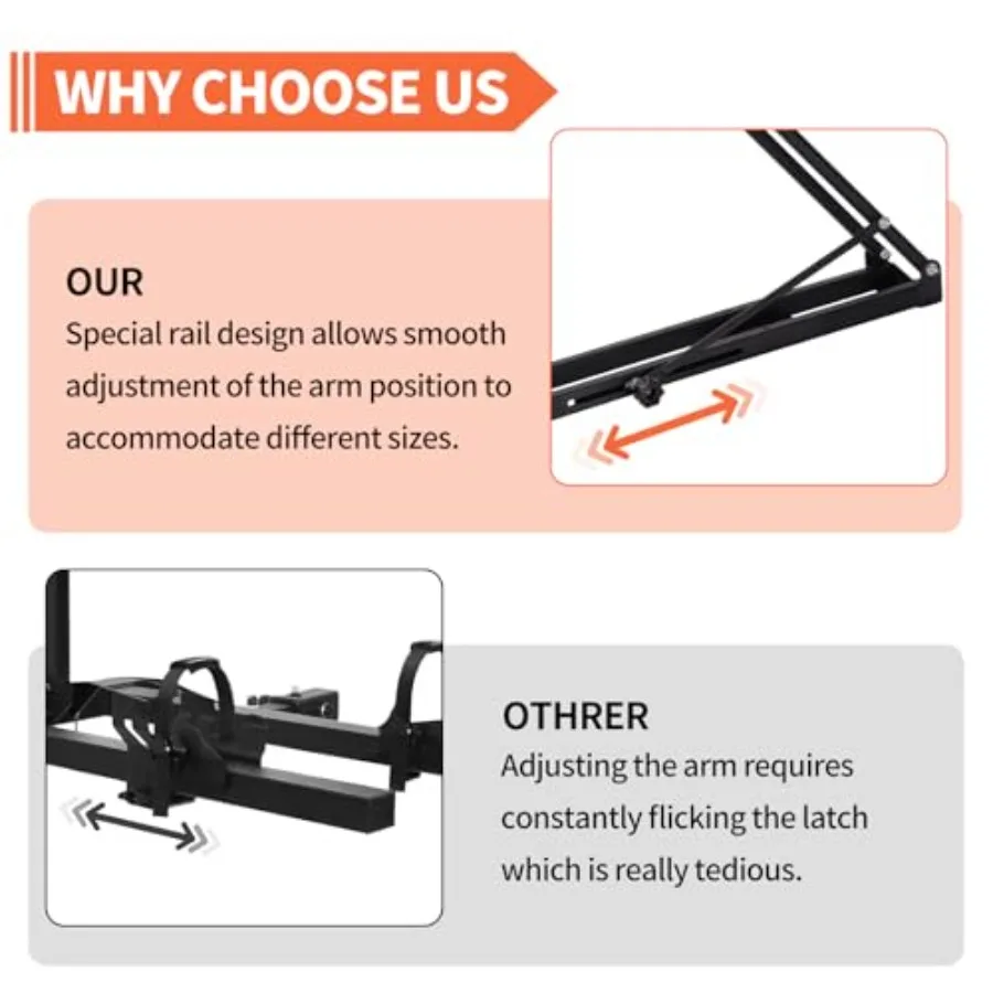 Foldable Upright Roof Bike Rack Mount for Car SUV with Two Arms 1Bike Rooftop Carrier Designed for Easy Installation on Removab 5