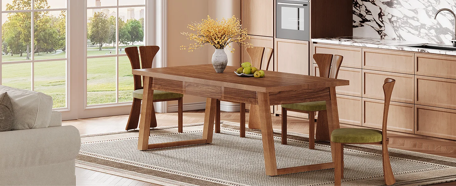 Tribesigns Mid-Century Modern Wood Dining Table