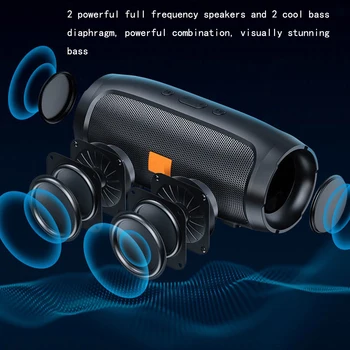 Bluetooth Speaker Dual Speaker Stereo Outdoor Playback Fm Voice Broadcasting Portable Subwoofer Wireless Speaker