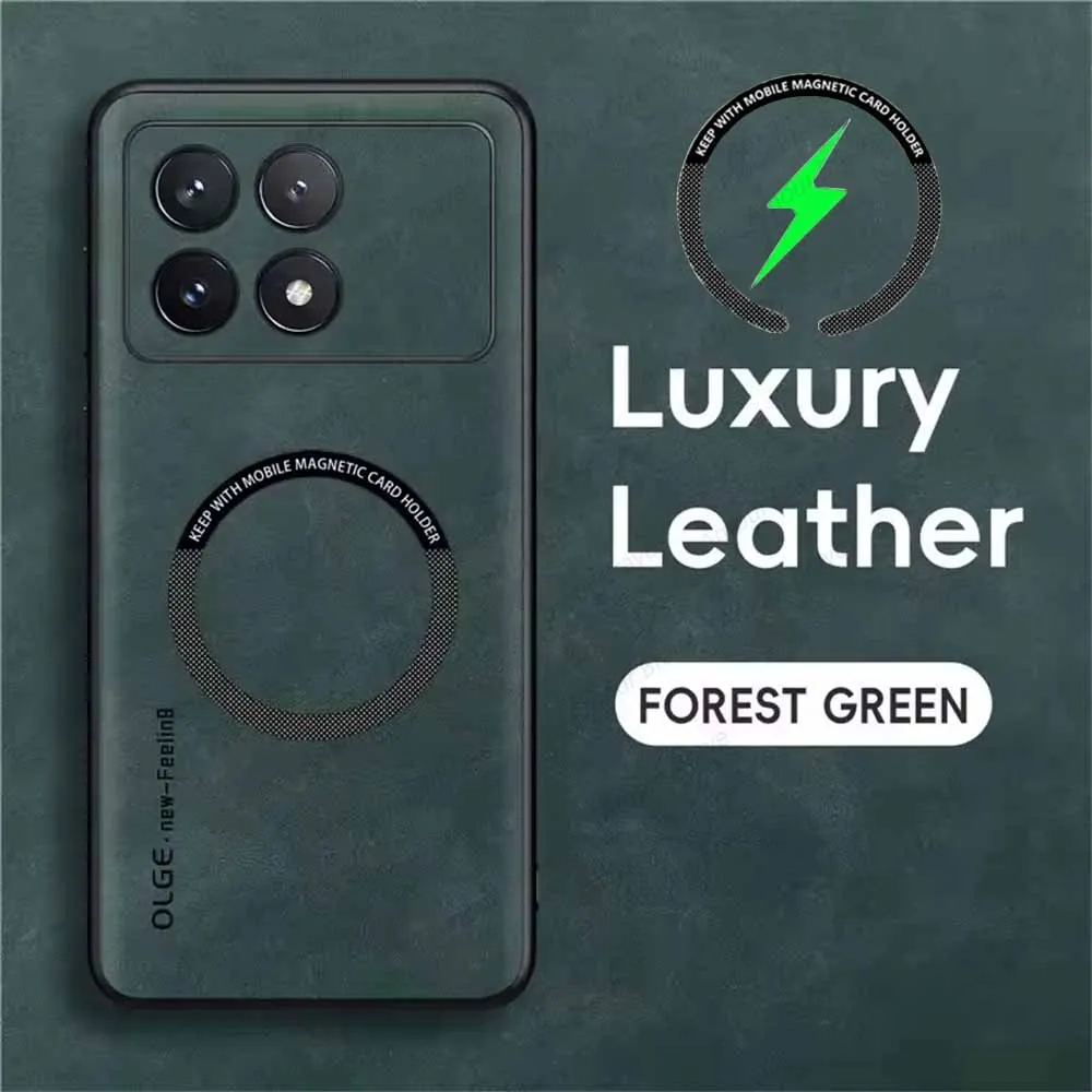 Magnetic Wireless Charging Leather Phone Case - Magsafe Compatible Back Cover
