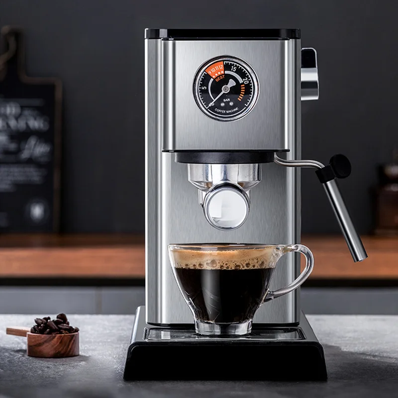 Home Pump Espresso Machine Semi-automatic Steam Milk Frother Simple Control Panel First Coffee Machine for Beginners