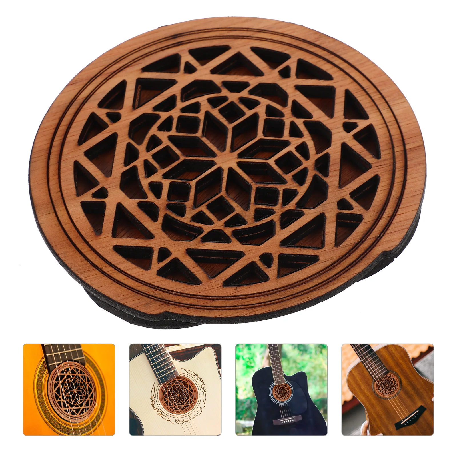 

Guitar Wood Acoustic Guitar Soundhole Cover Weak Sound Buffer Plug Guitar Accessory Weak Buffer Plug Anti-Howling Volume