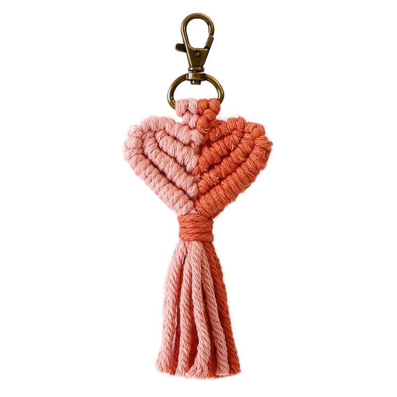 

Mini Macrame Keychains Boho Tassel Bag Charms Handcrafted Accessory For Car Key Handbag Supplies