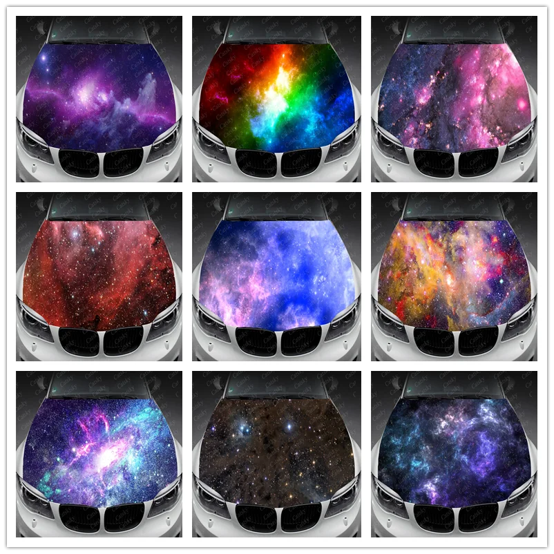 Galaxy Stars Car Decal Car Hood Wrap Decal Vinyl Sticker Full Color