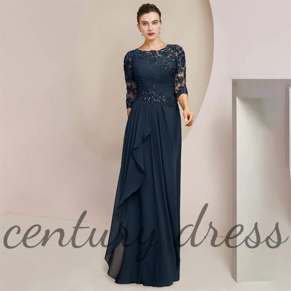 

Women's Mother of The Bride Dresses Long Evening Formal Dress Wedding Guest Dresses for Women Ruffle Lace Applique