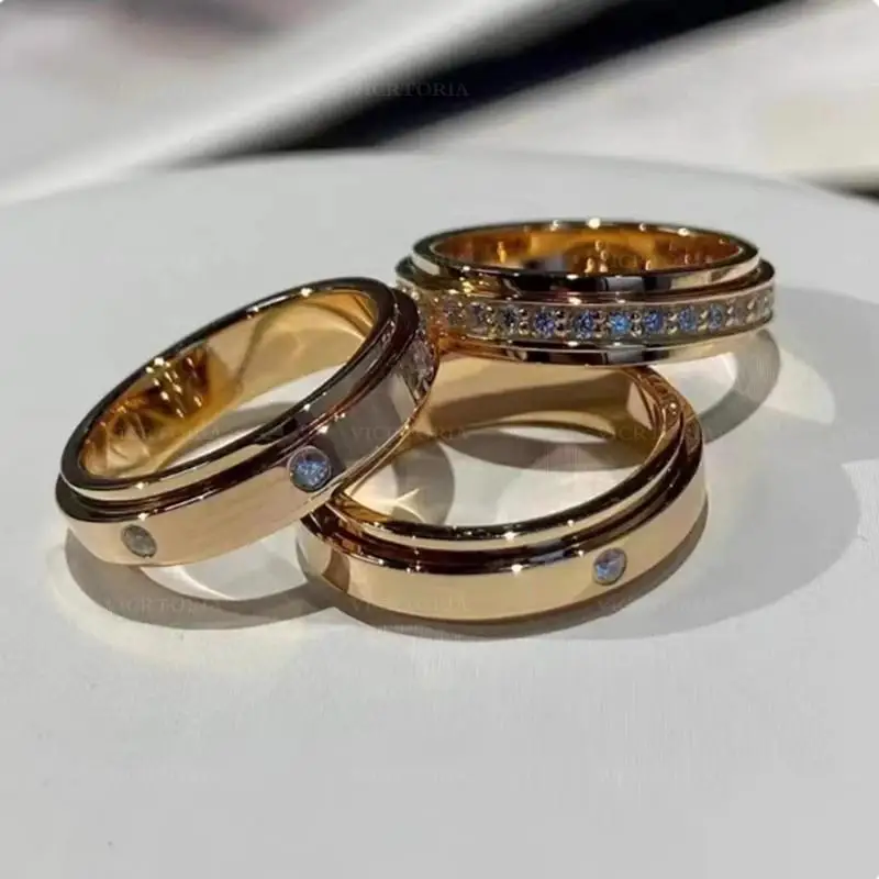 925 Sterling Silver Can Rotate Lovers Ring High Quality For Women And Men Fashion Jewelry Lalentine's Day Gifts