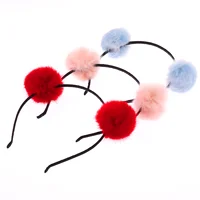 Soft Pom Headband Furry Cat Ear Cute Hairband For Kids Children Hoop Accessories Miss 1