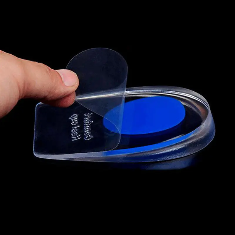 Soft Silicone Gel Insoles for Heel Spurs Pain Foot Cushion Foot Massager Care Half Heel Insole Pad Height Increase Tools