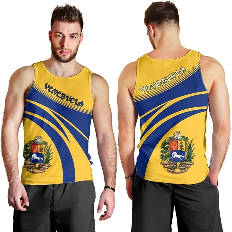 

Майка мужская с принтом флага Венесуэлы, Спортивная безрукавка с 3D принтом, модный жилет для спортзала, верхняя одежда из Джерси