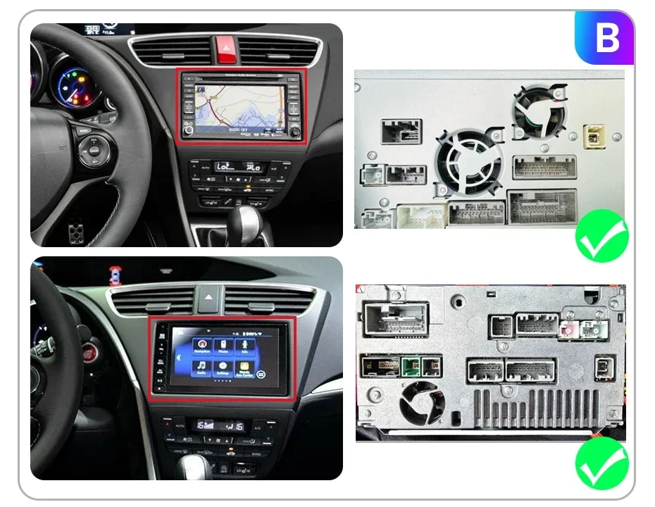 Junsun AI Wireless CarPlay für Apple Android 14 Auto Autoradio für Honda Civic Schrägheck 9 FK FB 2012-2017 Multimedia Navi Stereo – Detail 2