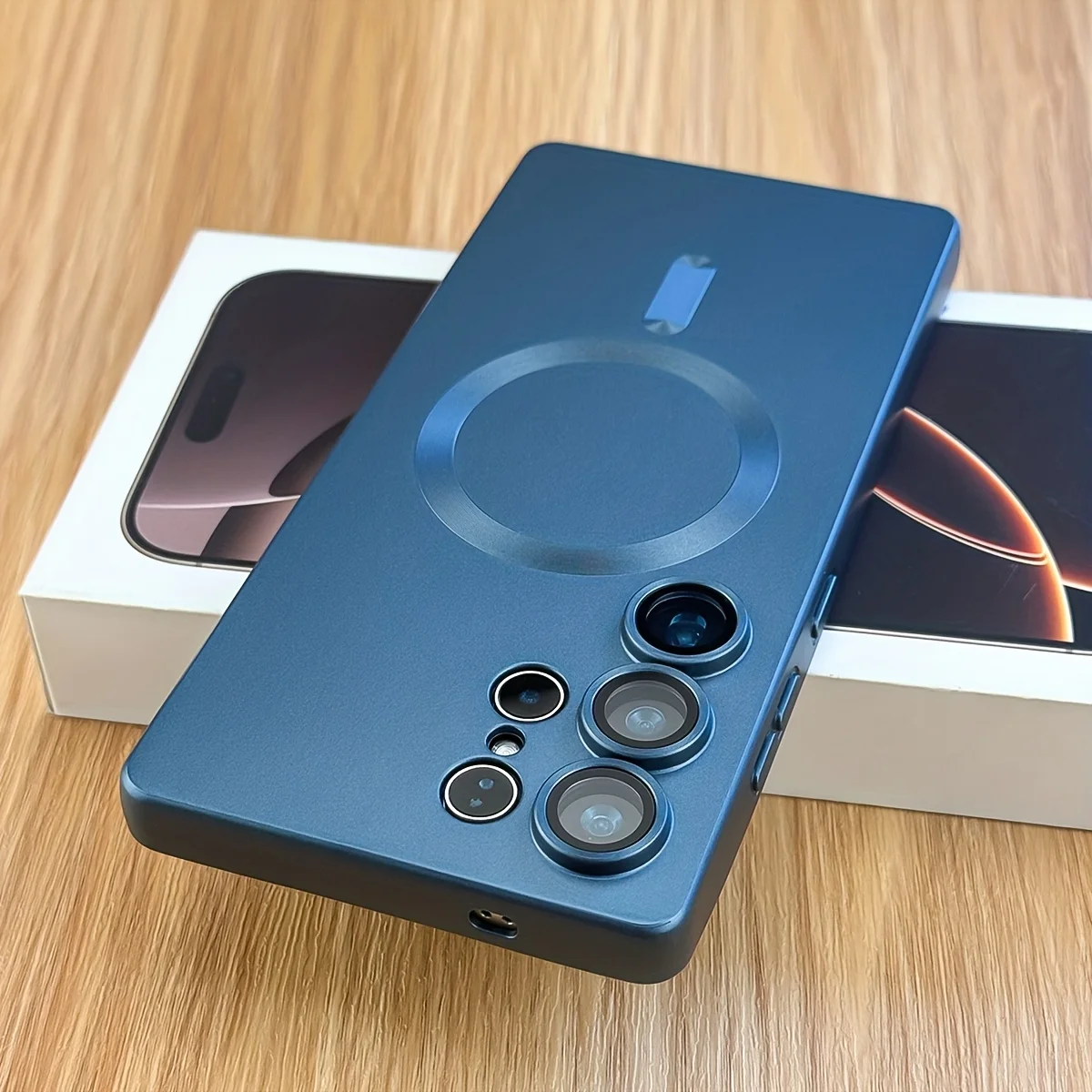 Luxury Matte Magnetic Phone Case with Wireless Charging and Shockproof Design