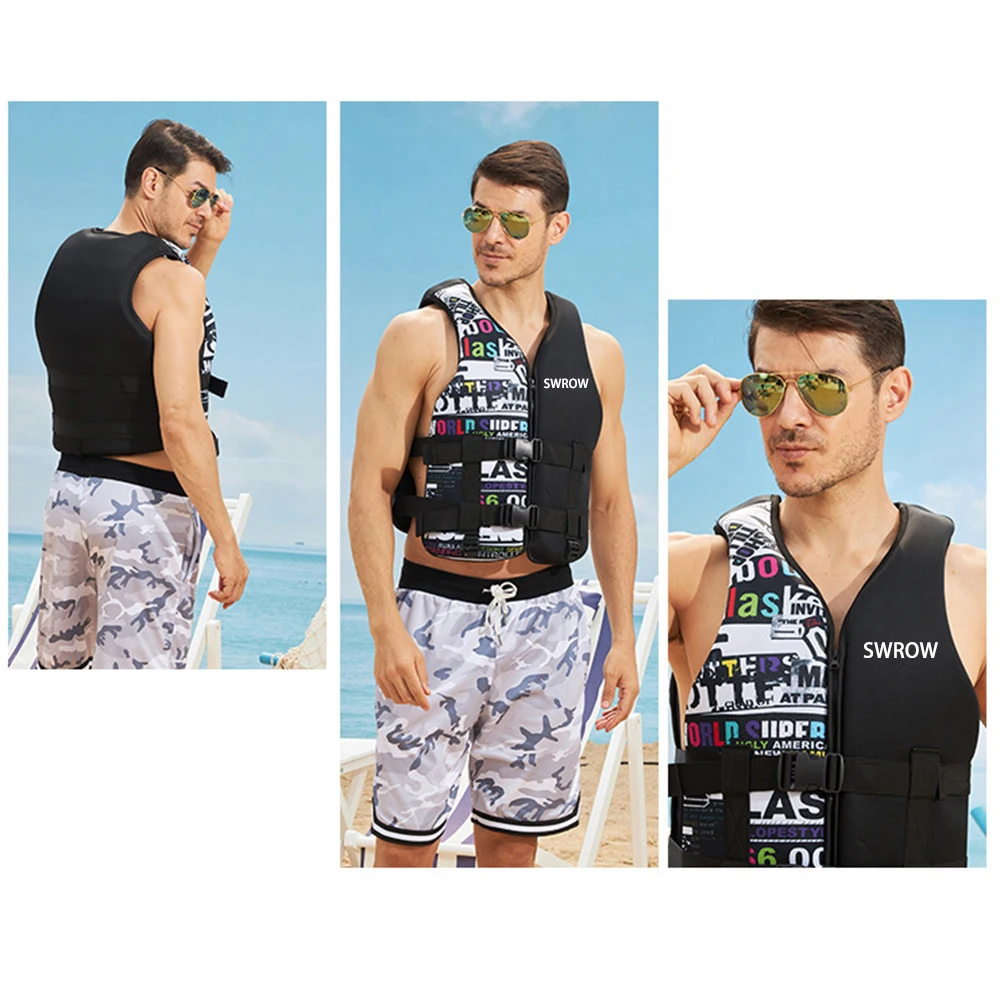 Life Jacket Neoprene Buoyancy Drifting Kayak Life Vest Adjustable Buckle Adults Surf Water Sport Swimming Rescue Life Jacket — view 3
