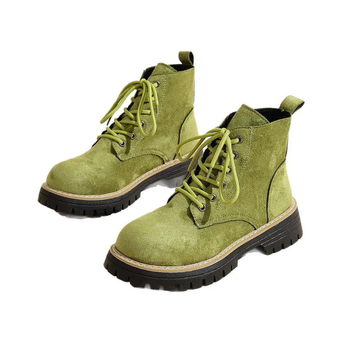 Autumn Winter Warm Plush Ankle Boots Women Plus Size 36-43 Faux Suede Platform Boots Woman Non Slip Lace Up Short Booties Mujer