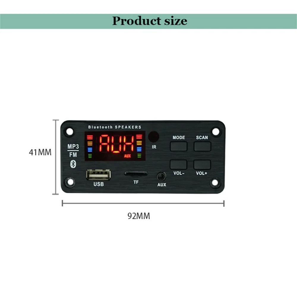 DC 5V 12V MP3 WMA Wireless Bluetooth 5.0 Decoder Board Car Audio Decoder Module USB FM TF Radio AUX input with Recording bluetooth transmitter fm radio module
