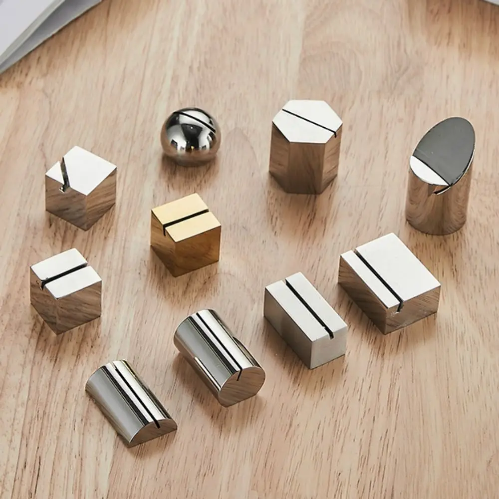 Display Stand Stainless Steel Card Holder Solid Funny Number Sign Holder Creative Label Menu Card