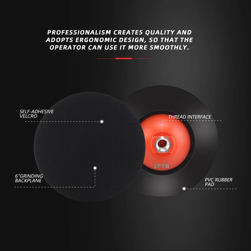 5"/6" Orange Backing Plate Backer Pad Hook&Loop Professional Pad For DuaL Action Car Polisher SPTA