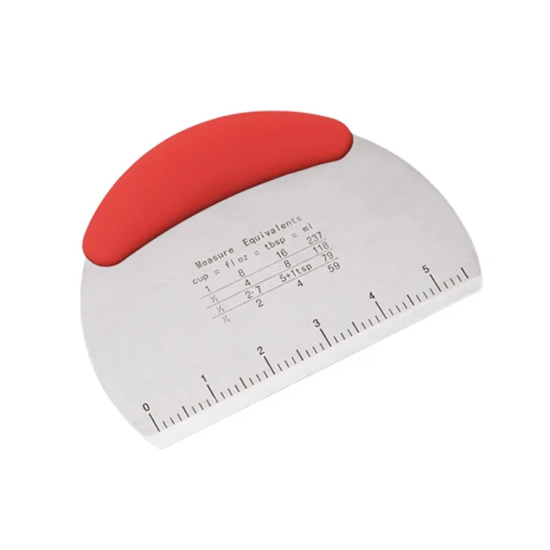 1 Piece Flour Cutter Stainless Steel with Scale Flour Dough Cutter Rice Noodles Scraper Household Kitchen Cake Baking Scraper dough scraper baking tool dough cutter baking accessories cake scraper