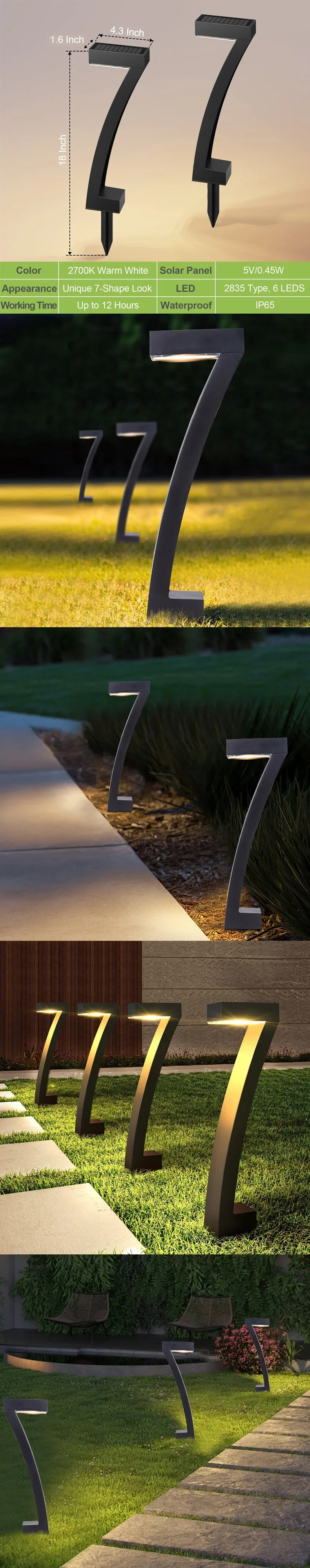 Description Picture 4 of item1-12 Pcs LED Solar Powered Spotlight IP65 Waterproof Lawn Lamps Warm Light Projection Path Lamp for Yard Patio Garden Decor