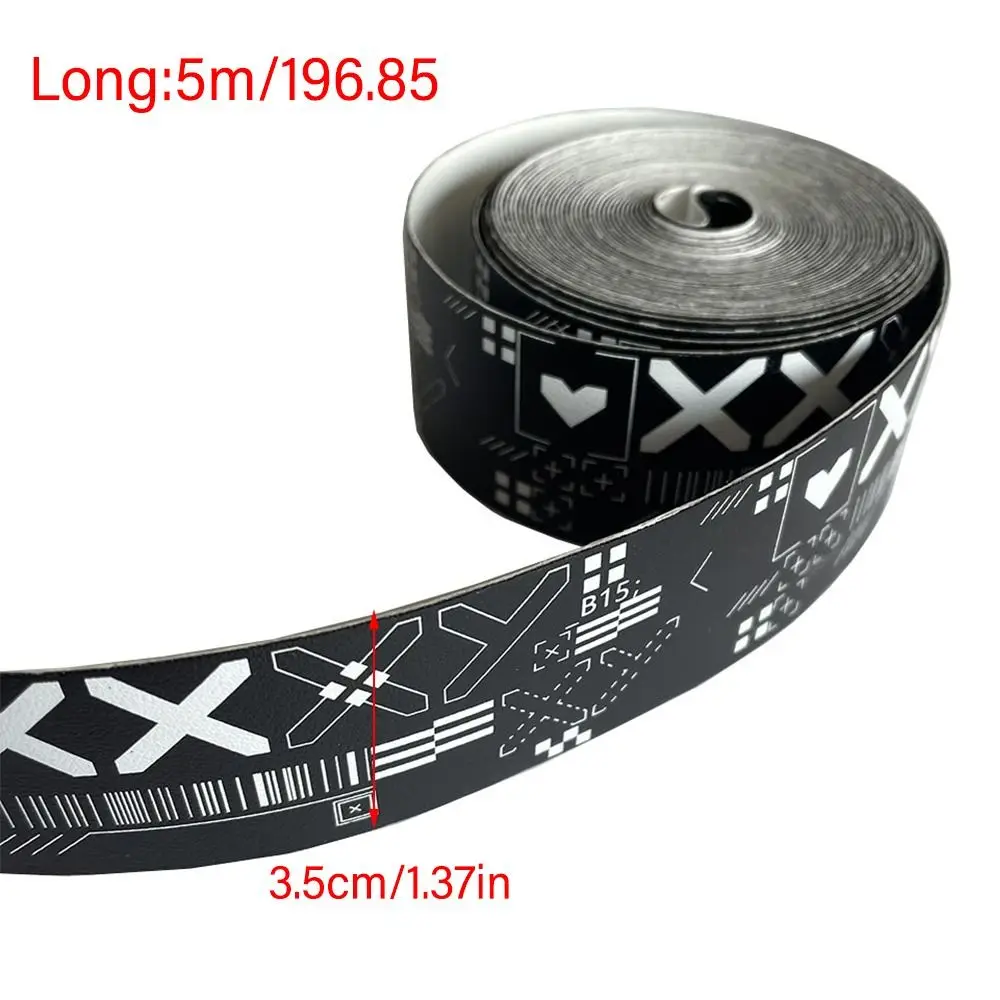 Tennis Racket Tape Black White Printing Scratch Prevent Frame Head Protection