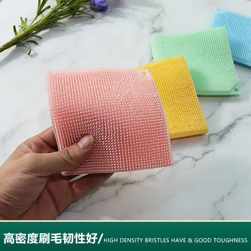 

Цветная щетка для мытья посуды, квадратная Чистящая Щетка, кухонная чистящая ткань без масла, легко моющаяся щетка для бытового мытья посуды