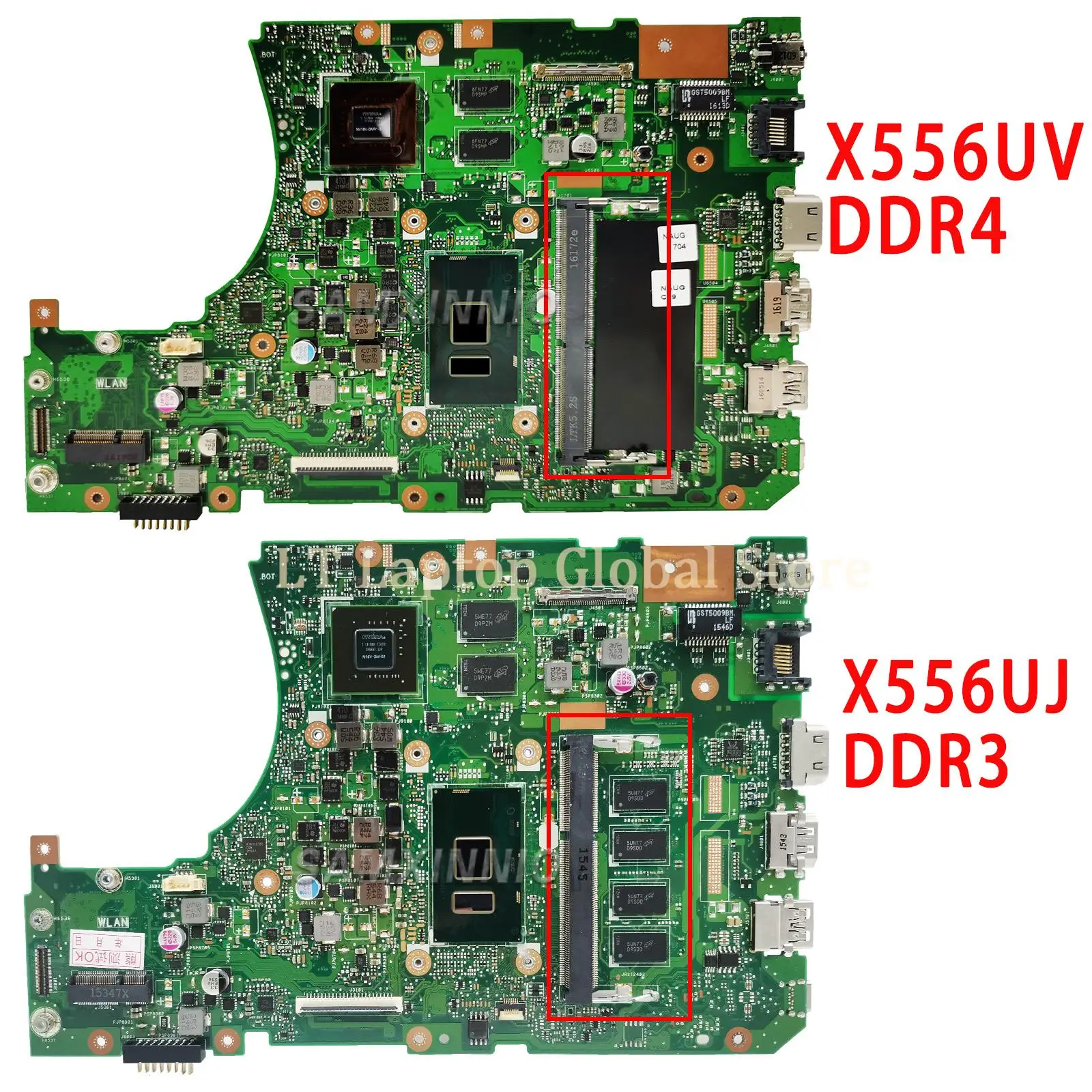 Placa-mãe do Portátil lt para Asus X556uv A556u X556uj X556uq X556urk X556uqk X556uf i3 i5 i7 Gt930m Gt940mx 940mx - Imagem 4