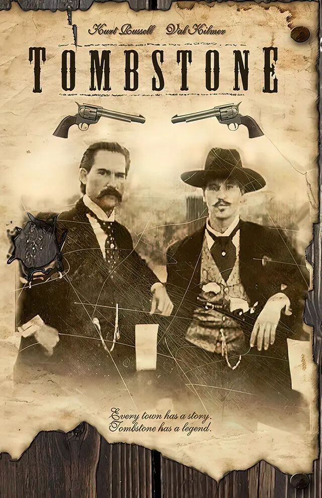 Tombstone MOVIE Canvas Wall Art Poster And Prints Painting Watercolour ...