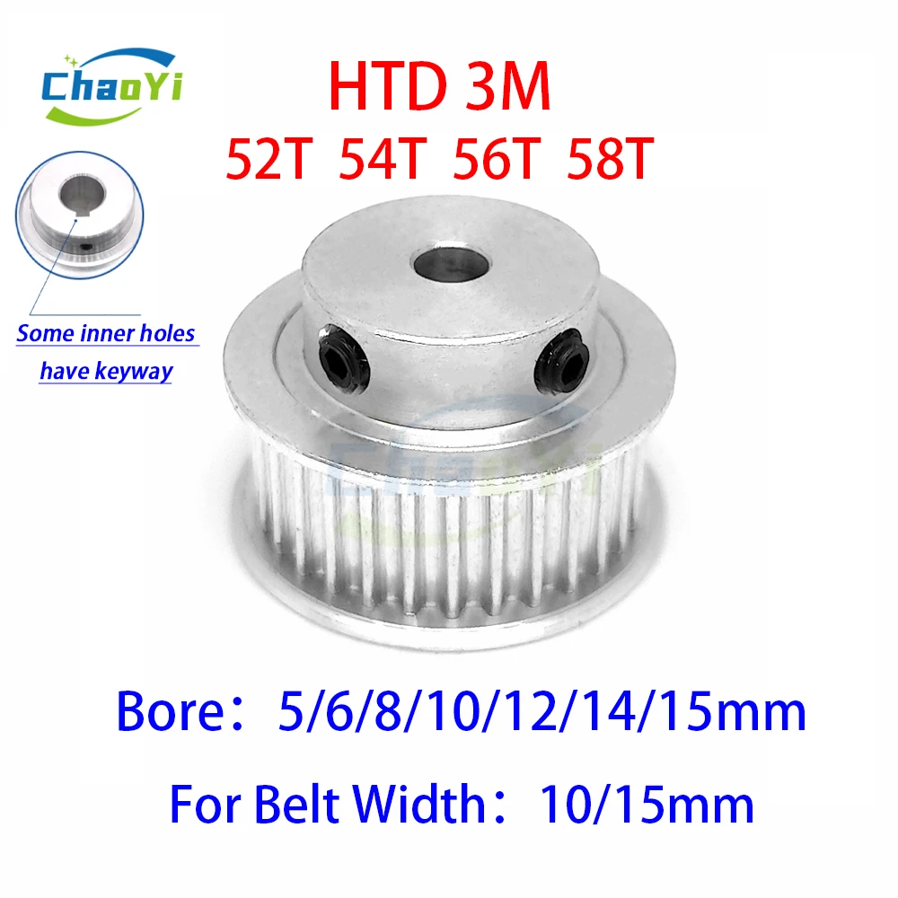 Timing Sheave HTD 3M 52 54 56 58 Teeth Timing Pulley Bore 5/6/8/10/12/14/15mm For ...