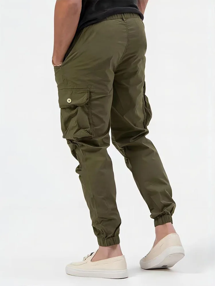 New Men Solid Pocket Loungewear Cargo Pants Spring Summer Fashion Holiday Male Daily Style 2023 Trousers Streetwear Dropshipping