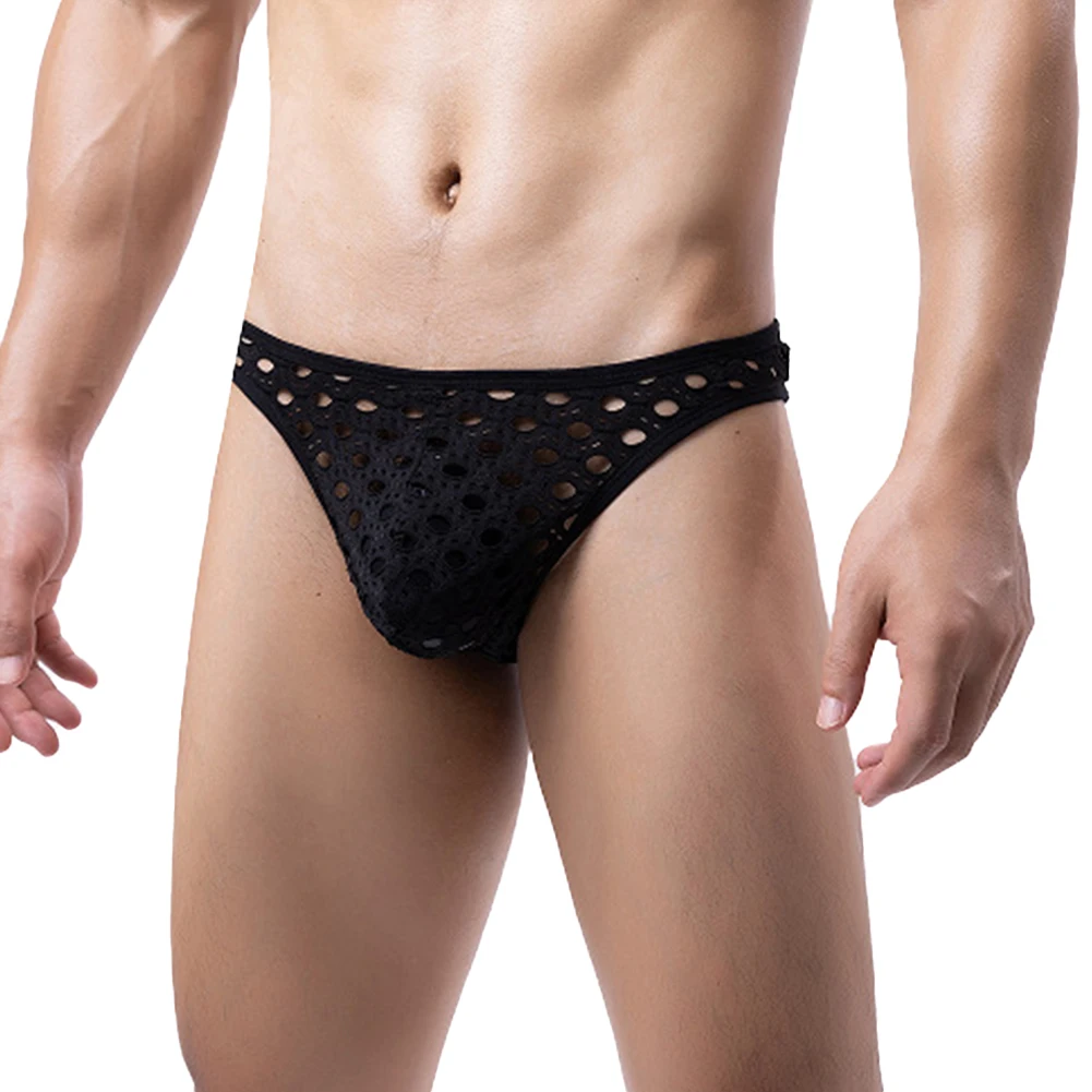 

Sexy Men See-through Thong Pouch T-back G-string Solid Elasticity Briefs Low Rise Underwear V-string Sheer Lightweight Lingerie