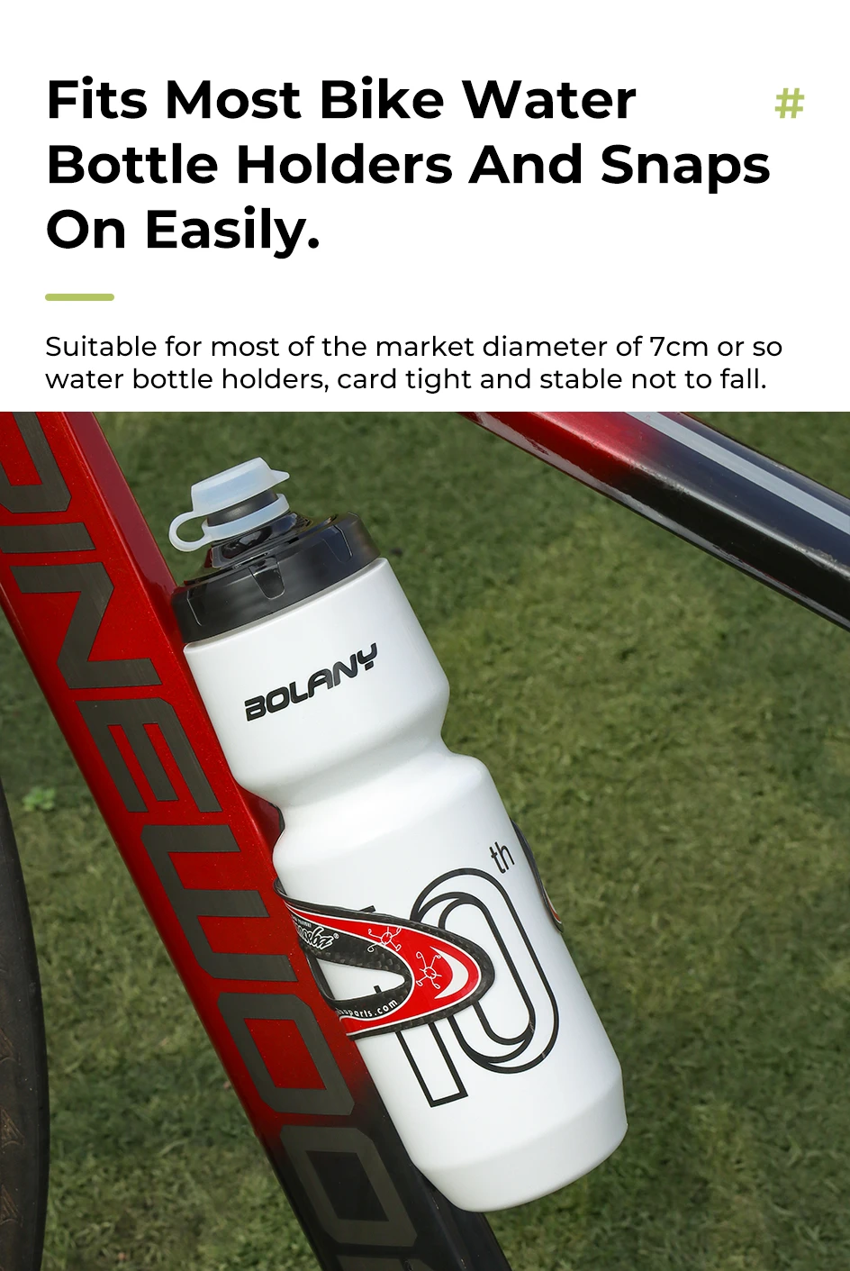 BOLANY Sportflasche 10th Gummi Transparenter Kunststoff mit Deckel Flasche 750ML Tragbarer Squeeze Drinking Outdoor Radfahren Wasserkocher – Detail 7