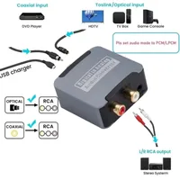 Digital to Analog Audio Converter 192KHz DAC Digital SPDIF Optical to Analog L/R RCA Converter Toslink Optical to 3.5mm Adapter 3