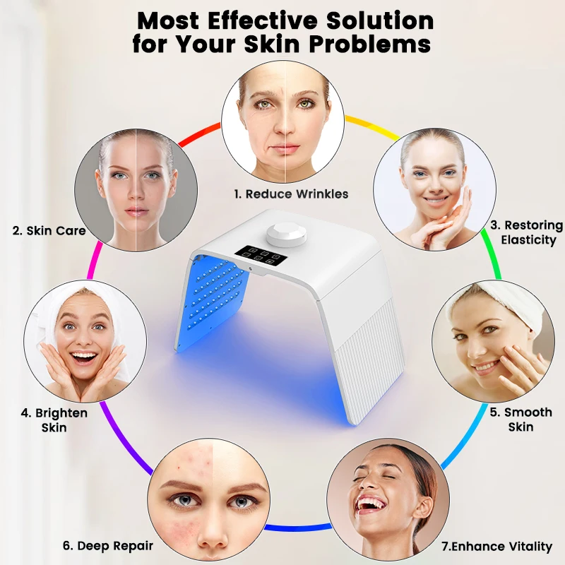 LED Photon Machine Foldable Red Light Therapy Device with Nano Spray 7-Color LED SPA Face Back Legs Skin Care Beauty Therapy skin care device