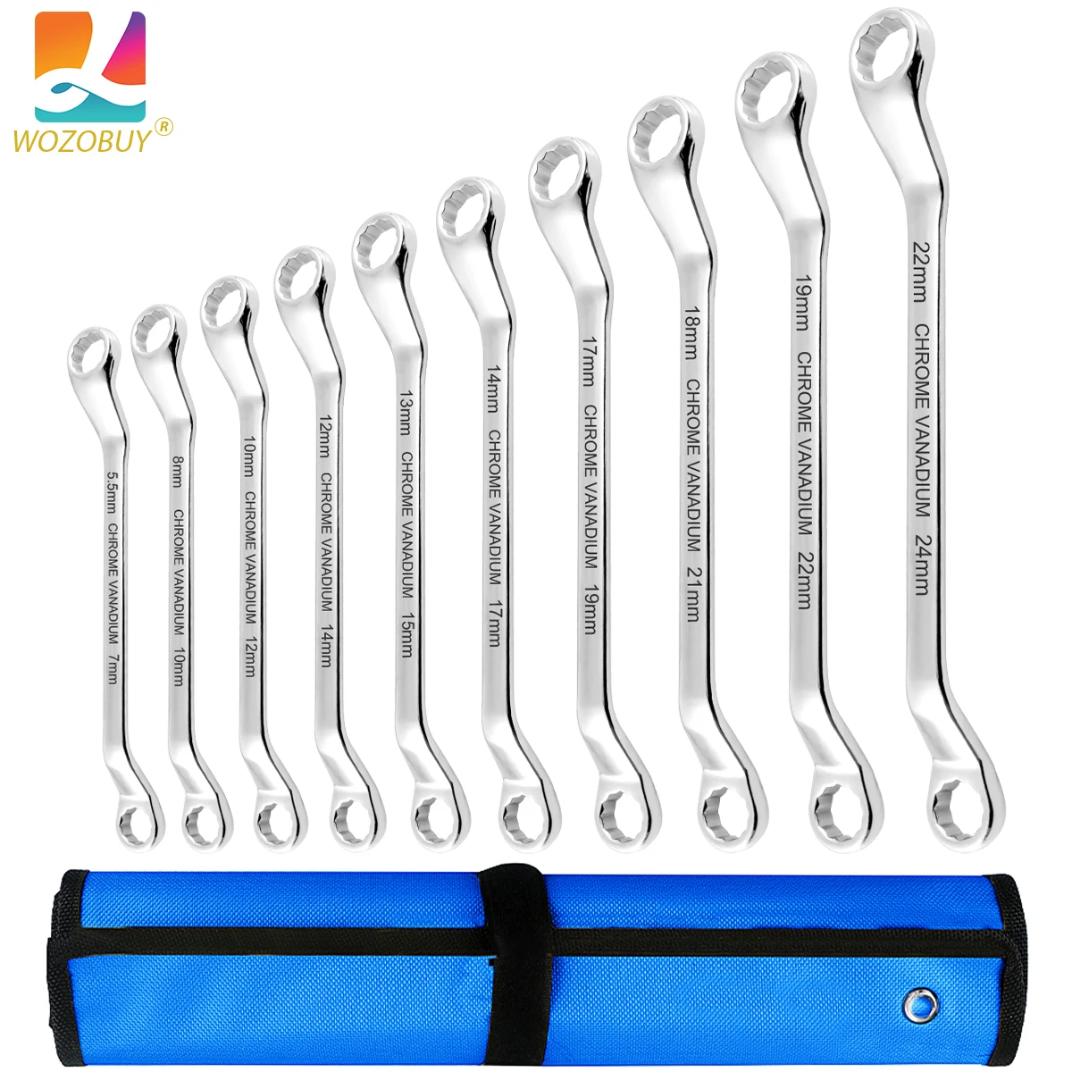 Offset Metric Box Wrench Set - Precision Machined with 12-Point Box End Design for Easy Access and Increased Torque