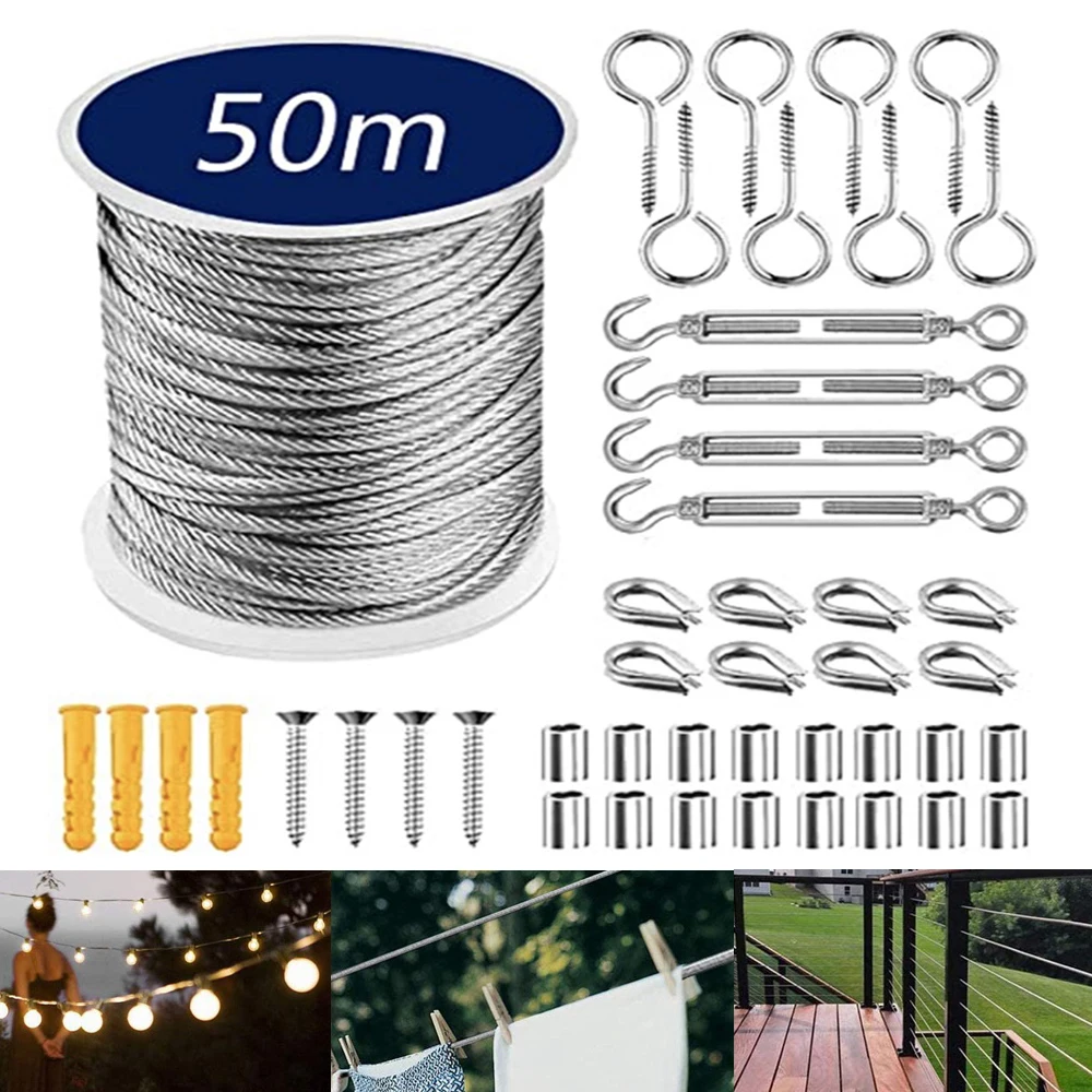 New Outdoor String Light Hanging Kit Globe String Light Suspension Kit