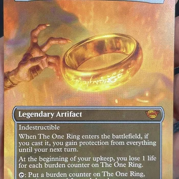 MGT 레인보우 호일 프록시 TCG 게임 로드 카드, 골든 트라이앵글 스탬프 솔 더 원 링 카드 쇼케이스, 1/1 수집 프록시