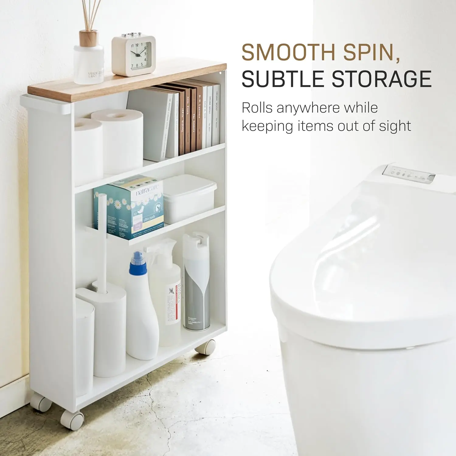 Slim Rolling Bathroom Storage Cart 5