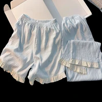 Korean Solid Casual Simple Plus Size Women's Pajamas Set Sweet Lapel Neck Short Fashion Pajamas Summer New 2025 Sleepwear Woman - Image 4
