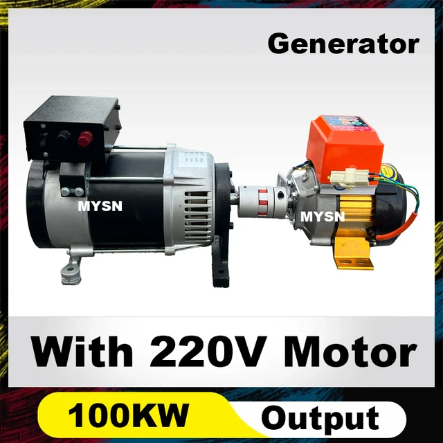 Générateur à aimants permanents à énergie libre 50KW 100KW 220V 380V Générateur sans balais Ensemble de générateurs magnétiques avec moteur réglable 1