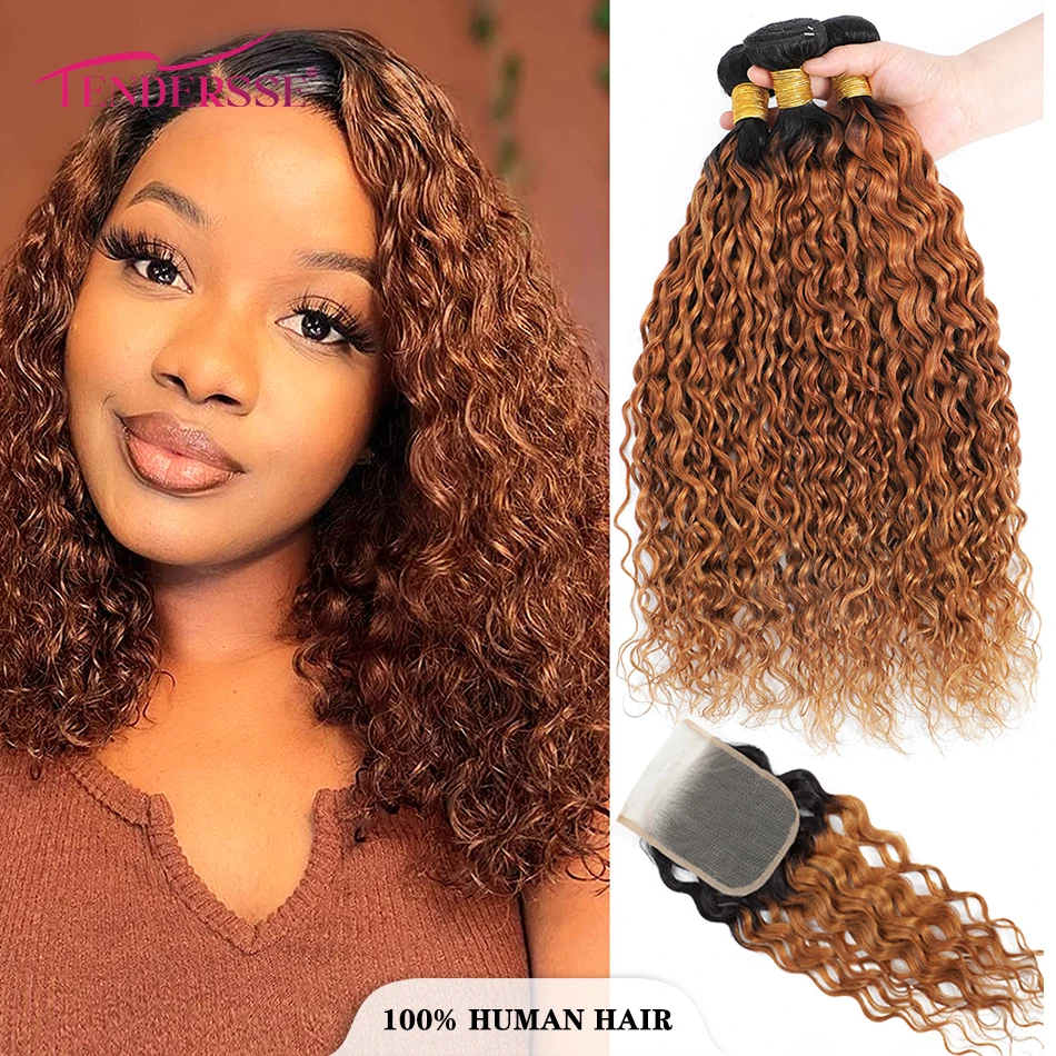 

Water Wave Bundles with Closure 10A Wet and Wavy Bundles Human Hair 3 Bundles with 4x4 Lace Closure Brazilian Virgin Deep Hair