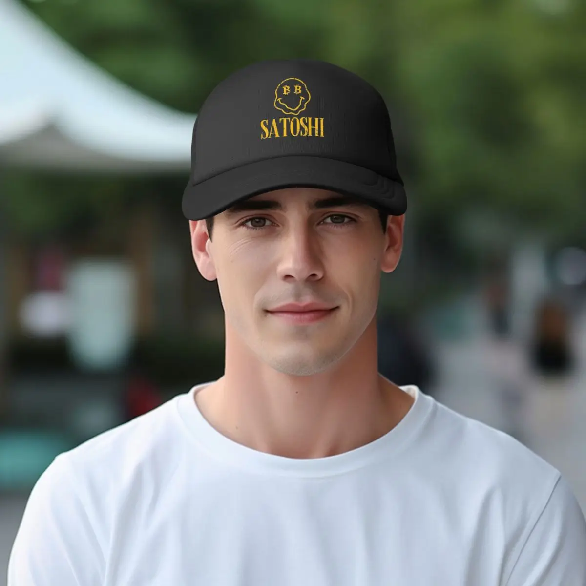 Funny Satoshi Bitcoin Blockchain Trucker Hat Unisex Outdoor Hats Dad Hat Adjustable Snapback Caps Mesh Baseball Cap Washable 6