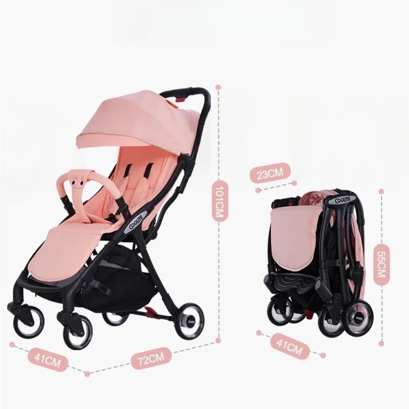 Baby Stroller Is Lightweight, Newborns Can Sit, Lie Down, Board and Walk The Baby, One-touch Folding Stroller